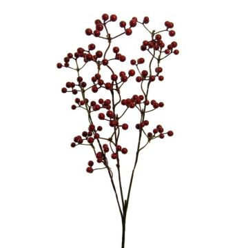 Dekorativní umělá větvička s bobulemi FLOMER, bobule, červená, 60cm