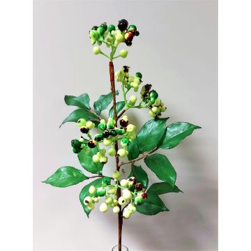 Umělá větev černého bezu CHATANGA s plody, zeleno-červená, 60cm