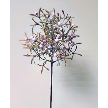 Dekorativní umělá větvička z bobulí VARDALIN s plody, zeleno-růžová, 55cm