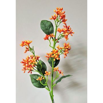 Dekorativní větev sněhové koule LABIBA s poupaty, oranžová, 60cm