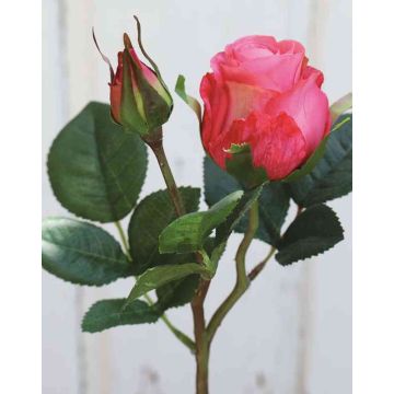 Umělá růže RENESMEE, růžová, 45cm, Ø6cm