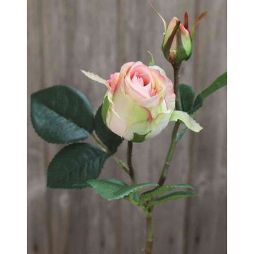 Umělá růže RENESMEE, zeleno-růžová, 45cm, Ø6cm