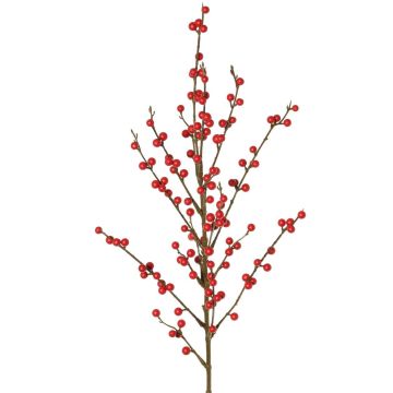 Umělá větev cesmíny HIKERNA s plody, červená, 90cm
