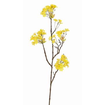 Umělá javorová větev ALHENA s květy, žlutá, 70cm