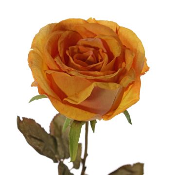 Umělá růže NAJMA, oranžovo-žlutá, 65cm, Ø11cm