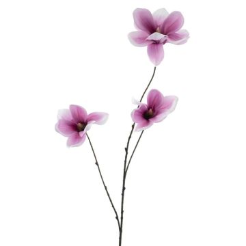 Umělá větvička magnólie FLAVA, tmavě růžovo-bílá, 85cm