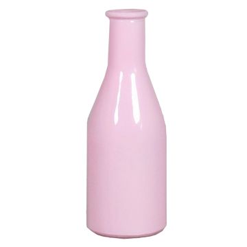 Dekorační láhev ANYA, sklo, růžová, 18cm, Ø6,5cm