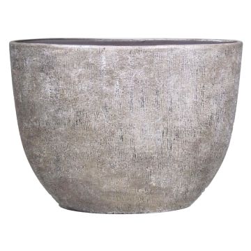 Květináč z keramiky AGAPE oválný se vzorem, bílo-hnědý, 50x20x36cm