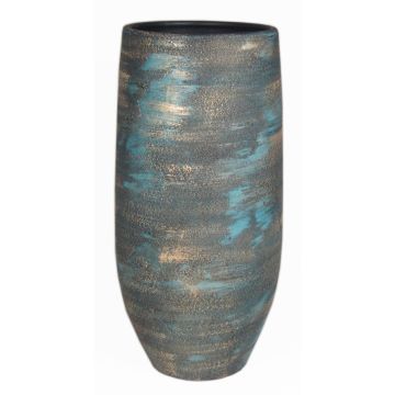 Váza na květiny z keramiky AETIOS barevný gradient, modrozlatá, 35cm, Ø18cm