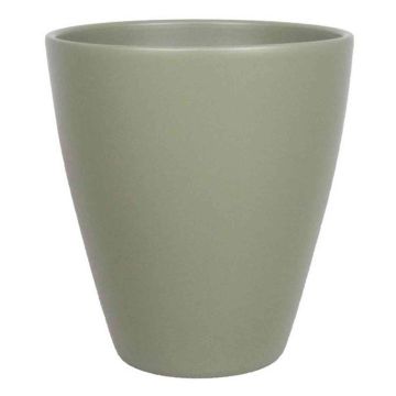 Váza TEHERAN PALAST z keramiky, olivově zelená matná, 17cm, Ø13,5cm