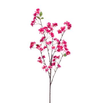 Textilní okrasná broskvová větev SANTANA s květy, růžová, 100cm