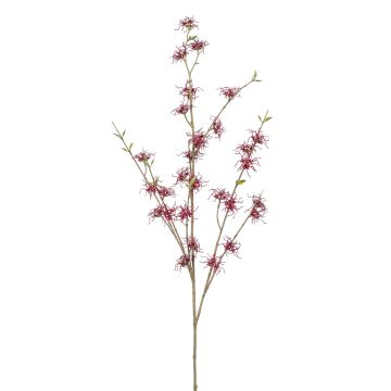 Větvička čarodějnice DOLEA s květinami, vínově červená, 120cm