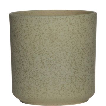 Květináč ARAYA, keramika, kropenatý, zelený, 15cm, Ø15cm