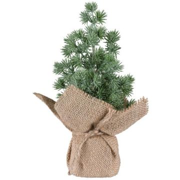 ARKY modřínový dekorační stromek v jutovém pytli, zmrzlý, 21cm