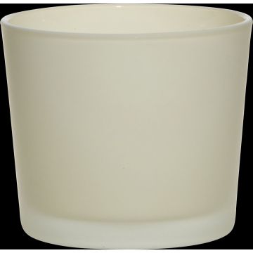 Velký svítnik na čajovou svíčku ALENA FROST, béžová matná, 9cm, Ø10cm