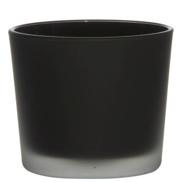 Velká svítnik na čajovou svíčku ALENA FROST, černá matná, 9cm, Ø10cm