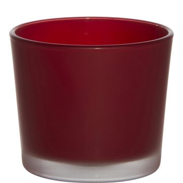 Velký svítnik na čajovou svíčku ALENA FROST, červená matná, 9cm, Ø10cm