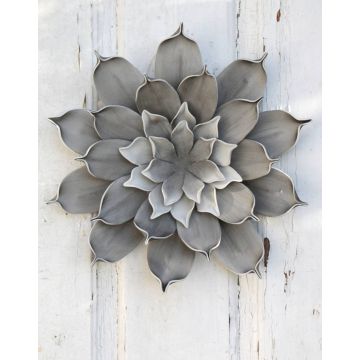 Umělý květ kamélie STEINKA, šedý, Ø30cm