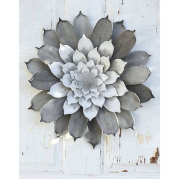 Umělý květ kamélie STEINKA, šedý, Ø40cm