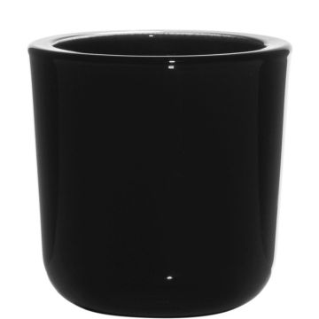 Skleněný svítnik na čajovou svíčku NICK, černý, 7,5cm, Ø7,5cm