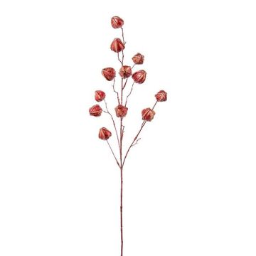 Umělá větvička physalis FRILTE s plody, kovově červená, 90cm