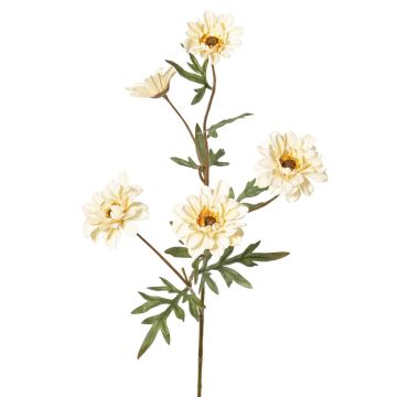 Dekorativní větvička chryzantémy PRUDENCE, Eco Collection, krémově žlutá, 75cm, Ø5-6,5cm