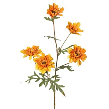 Dekorativní větev chryzantémy PRUDENCE, Eco Collection, žlutooranžová, 75cm, Ø5-6,5cm