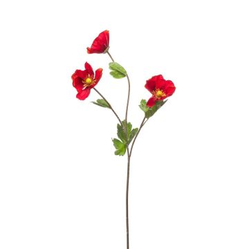 Dekorativní větev máku MIROLB, červená, 70cm