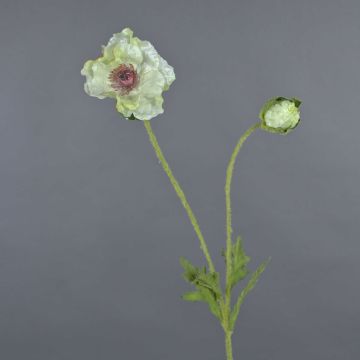 Dekorativní květina mák MESOP, bílá, 65cm