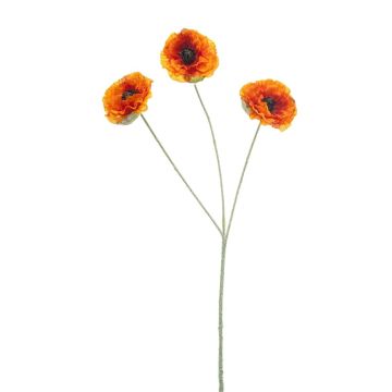 Umělá maková větvička WHONRA, oranžová, 60cm