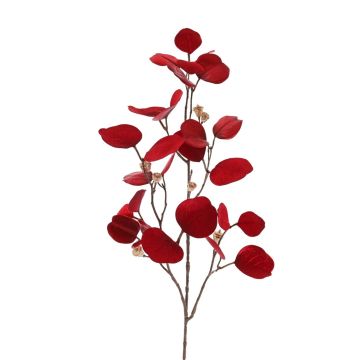 Umělá eukalyptová větev INDALA s plody, červená, 85 cm