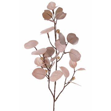 Umělá eukalyptová větev INDALA s plody, béžovo-růžová, 85 cm