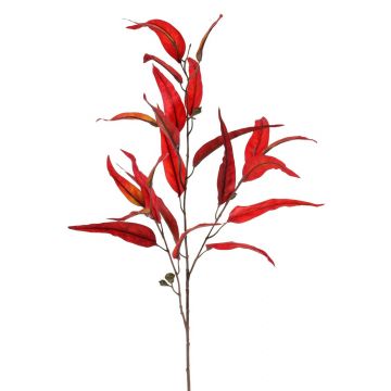 Textilní eukalyptová větev EUSEBIOS, červená, 100 cm