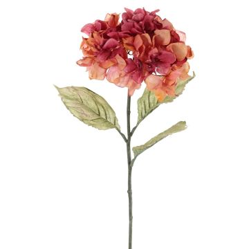 Umělá květina hortenzie URANIA, lososově růžová, 75cm, Ø18cm