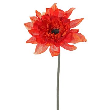 Textilní květina gerbera PAMILLA, oranžová, 65cm, Ø12cm