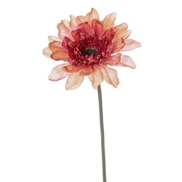 Textilní květina gerbera PAMILLA, lososově růžová, 65cm, Ø12cm