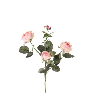 Textilní květina růže DIAMANTIS, růžovo-krémová, 75cm