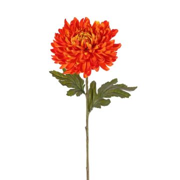 Textilní květina chryzantéma DELPHINA, oranžová, 65cm, Ø14cm
