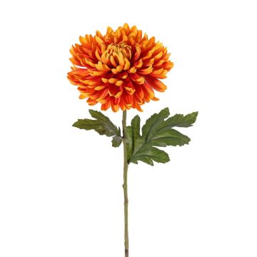 Textilní květina chrysanthemum DELPHINA, oranžovo-žlutá, 65cm, Ø14cm