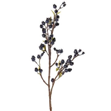 Umělá borůvková větev YLLKA s bobulemi, modročerná, 60 cm