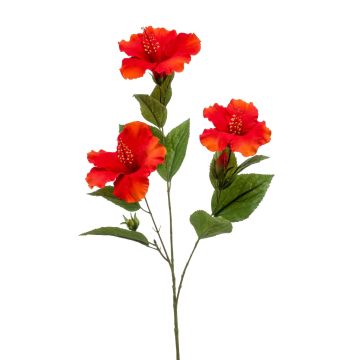 Umělá větev ibišku AMADOU s květy, červená, 80cm