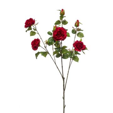 Dekorativní větev růže HUMAM, červená, 110cm