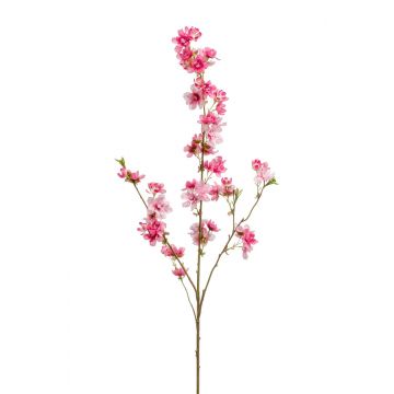 Dekorativní třešňová větev LIMU s květy, růžovo-růžová, 100cm