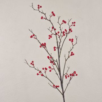 Umělá větvička libavky LEERDIK s plody, červená, 120cm
