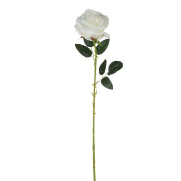 Textilní růže ELEAZAR, bílá, 65cm, Ø9cm