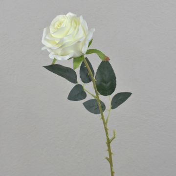 Textilní růže ELEAZAR, bílá, 65cm, Ø9cm