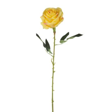 Textilní růže ELEAZAR, žlutá, 65cm Ø9cm