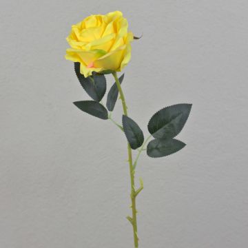 Textilní růže ELEAZAR, žlutá, 65cm Ø9cm
