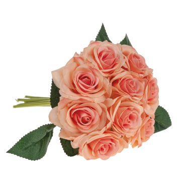 Umělá kytice růží GAUTAM, meruňková, 25cm