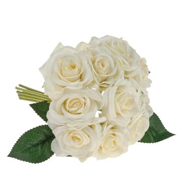 Umělá kytice růží GAUTAM, krémově bílá, 25cm